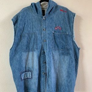 BUGLE BOY Sleeveless Jean Button Up